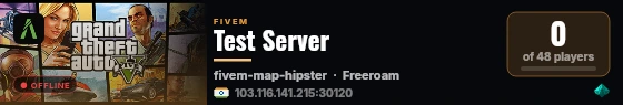 Test Server live status badge