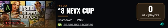 ^8 NEVX CUP live status badge