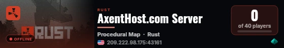 AxentHost.com Server live status badge