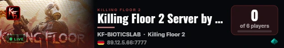 Killing Floor 2 Server by lastsign.de live status badge
