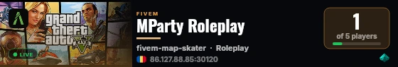 MParty Roleplay live status badge