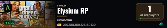 Elysium RP live status badge
