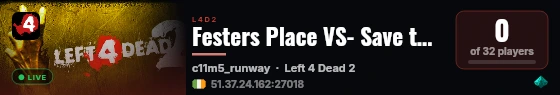 Festers Place VS- Save the Doggo live status badge