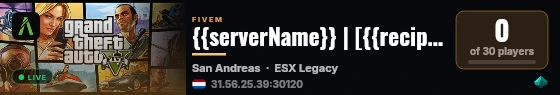 {{serverName}} | [{{recipeName}}] live status badge
