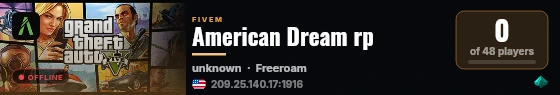 American Dream rp live status badge