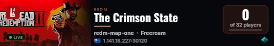 The Crimson State live status badge