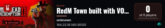 RedM Town built with VORPCore! live status badge