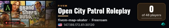 Open City Patrol Roleplay live status badge