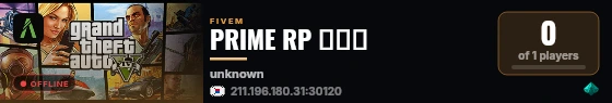PRIME RP 개발중 live status badge