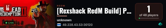 [Rexshack RedM Build] PORO RP live status badge