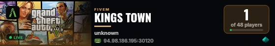 KINGS TOWN  live status badge