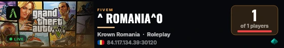 ^ ROMANIA^0 live status badge