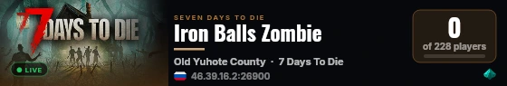 Iron Balls Zombie live status badge