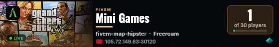 Mini Games live status badge