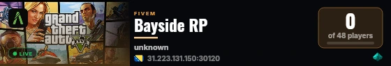 Bayside RP live status badge