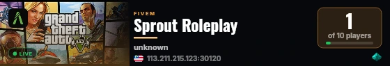Sprout Roleplay live status badge