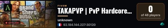 TAKAPVP | PvP Hardcore | Kills = Cash live status badge