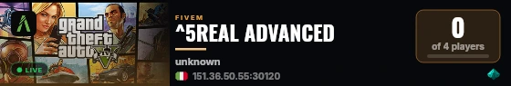 ^5REAL ADVANCED live status badge