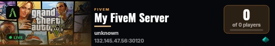 My FiveM Server live status badge