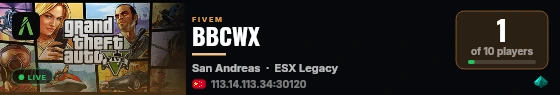 Unconfigured | ESX Legacy Server live status badge