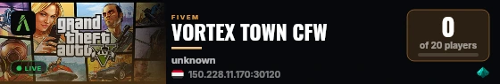 VORTEX TOWN CFW live status badge