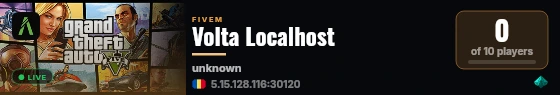 Volta Localhost live status badge