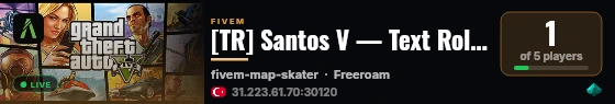 [TR] Santos V — Text Roleplay live status badge