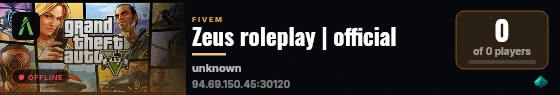 Zeus roleplay | official live status badge