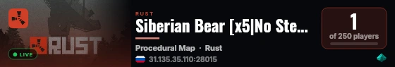 Siberian Bear [x5|No Steam|Boss|Kits|Raidable Bases] live status badge
