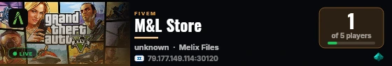 M&L Store live status badge