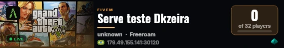 Serve teste Dkzeira live status badge