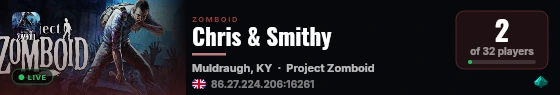 Chris & Smithy live status badge