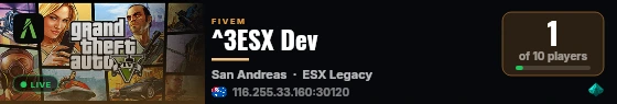 ^3ESX Dev live status badge
