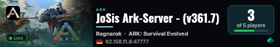 JoSis Ark-Server - (v361.7) live status badge