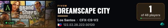DREAMSCAPE CITY live status badge