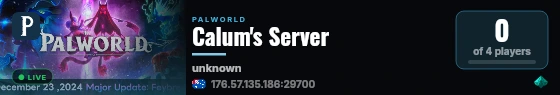 Calum's Server live status badge