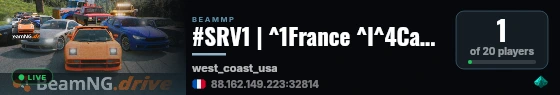 #SRV1 | ^1France ^l^4Castor Gang^r ^f=> ^eWest Coast USA live status badge
