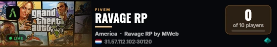 RAVAGE RP live status badge