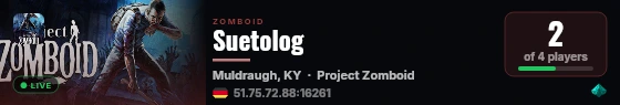 Suetolog live status badge