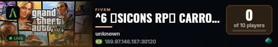 ^6 🔺SICONS RP🔺 CARRO VIP FREE🚗, Season 1 🔺 live status badge