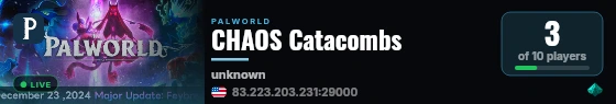 CHAOS Catacombs live status badge