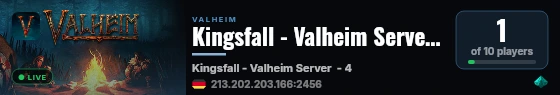Kingsfall - Valheim Server  - 4Netplayers live status badge