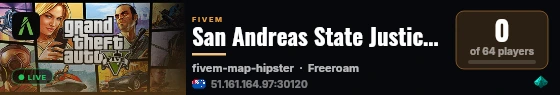 San Andreas State Justice Roleplay V3 vMenu   live status badge