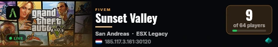 Sunset Valley live status badge