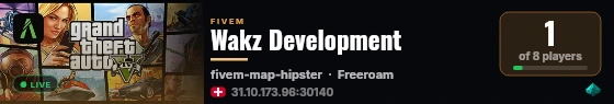 Wakz Development live status badge
