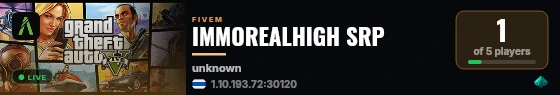 IMMOREALHIGH SRP live status badge