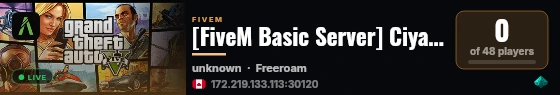 [FiveM Basic Server] Ciyaal Xamar live status badge