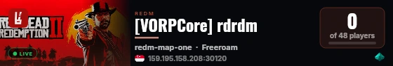rdrdm built with VORPCore! live status badge