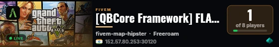 [QBCore Framework] FLASH X CITY live status badge
