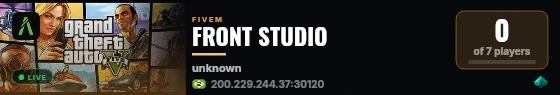FRONT STUDIO live status badge